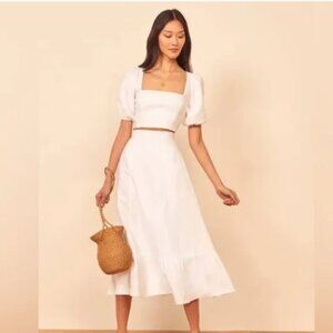Reformation Yucca Linen Two Piece White, 0
